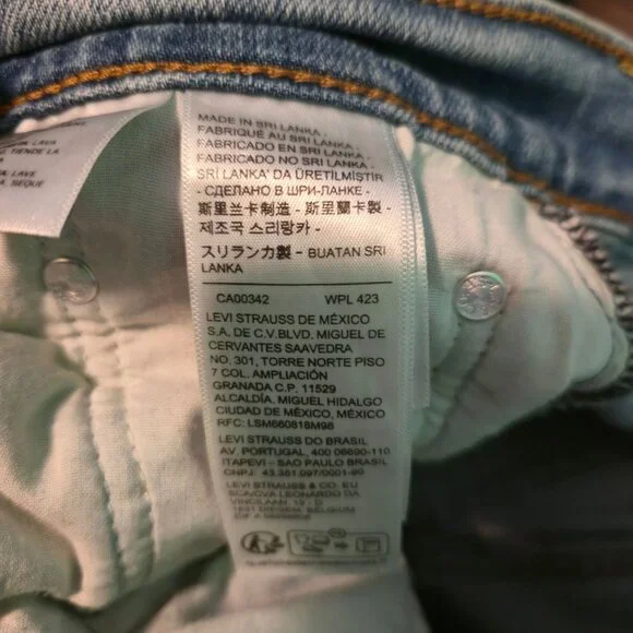 Levi's ribcage Straight jeans womens 29 light-wash blue raw-hem button-fly - Picture 12 of 12